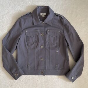 St. John Gray Button-Up Jacket